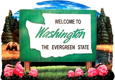 Washington State Welcome Sign Wood Fridge Magnet 2