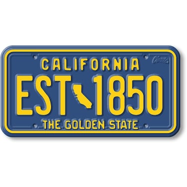 California State License Plate Magnet by Classic Magnets, 1.9" x 3.8", Collectible Souvenirs Made in The USA