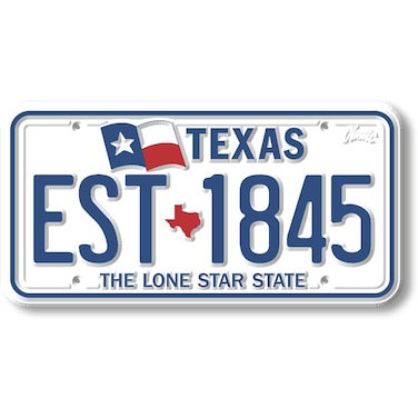 Texas State License Plate Magnet by Classic Magnets, 1.9" x 3.8", Collectible Souvenirs Made in The USA
