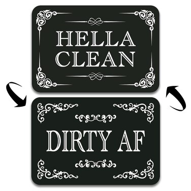 Dishwasher Magnet Clean Dirty Sign QMMD Hella Clean and Dirty Af Sign