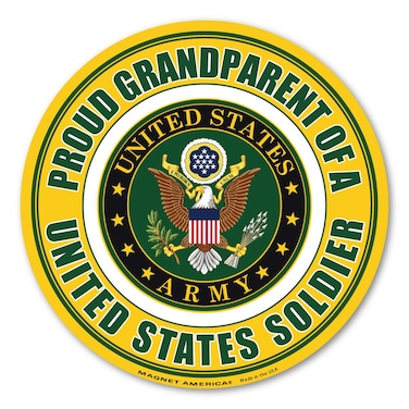 Proud Grandparent of A US Soldier Circle Magnet by Magnet America Is 5" x 5" Made for Vehicles and Refrigerators