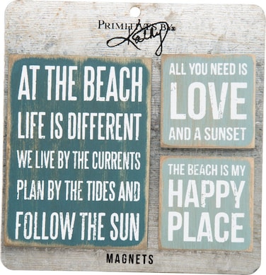 Primitives by Kathy #27502 Wooden Magnet Set, Beach Large