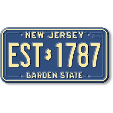 New Jersey State License Plate Magnet by Classic Magnets, 1.9" x 3.8", Collectible Souvenirs Made in The USA
