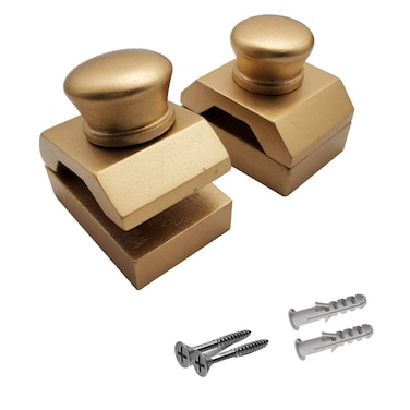 Wise Linkers Hinge Back Wooden Hanging Clamps 2 Pcs Hang Quilts Rugs and Tapestry (Golden)