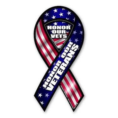 Honor Our Veterans 2-in-1 Ribbon Magnet by Magnet America Is 8" x 3.875" Made for Vehicles and Refrigerators