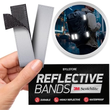 Byllstore Reflective Bands with 3M Scotchlite   1x4 Inch Compact &amp; Lightweight Size   Add Visibility for Walking, Running &amp; Bicycling   Silver   2-Pack