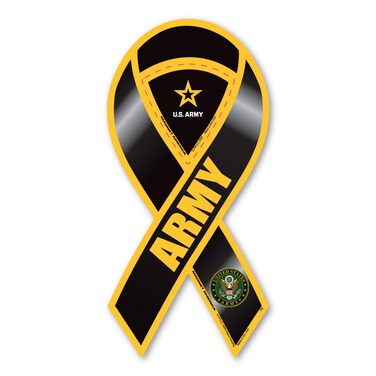 Army Black 2-in-1 Ribbon Magnet by Magnet America Is 8" x 3.875" Made for Vehicles and Refrigerators