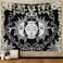 Ftuency Sun and Moon Tapestry, Black and White Tapestries Mystic Burning Sun with Star Wall Hanging decor for Bedroom (59" W x 51" L)