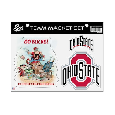 Rico Industries NCAA Ohio State Buckeyes Gary Patterson The Fan Team Magnet Set 8.5" x 11" - Home D&Atilde;&copy;cor - Regrigerator, Office, Kitchen