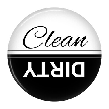 Clean Dirty Dishwasher Magnet Sign Indicator (Black White)