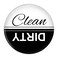 Clean Dirty Dishwasher Magnet Sign Indicator (Black White)