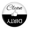 Clean Dirty Dishwasher Magnet Sign Indicator (Black White Thumb)
