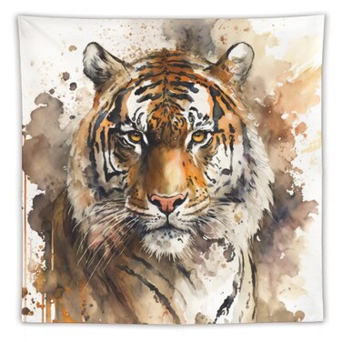 Joint Gou Tiger Tapestry, Animal Tapestry Wall Hanging, Aesthetic Tapestries Wall Art Home Decor for Bedroom Living Room 60"x60