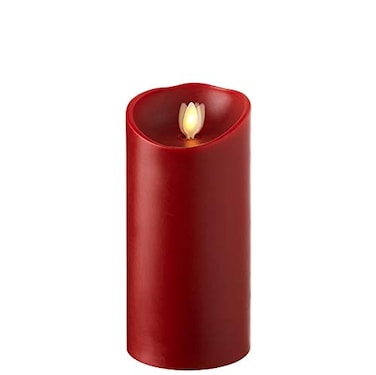 RAZ Imports 3.5"X7" Moving Flame Red Pillar Candle
