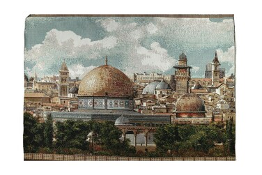 Masjid Al Aqsa Wall Hanging Tapestry Jerusalem Palestine Mosque Woven Islamic Art Unframed Goblen Muslim Wall Decor 21x15 inches (Tapestry Only)