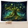 MeguMoon Fantasy Forest Tapestry Green Fairy Tree Tapestries, Enchanted Forest Green Tree Tapestry, Glowing Dreamy Green Tree Decor Tapestry (60 * 50in)