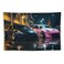 FeoYoed Tapestry for Bedroom Aesthetic Wall Hanging Decor Home Living Room Art Tapestries Japan Jdm Car 370z Black Pink Parking Rainy Season Street 40"x60