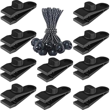 Tarp Clips Heavy Duty Lock Grip, 20 Pack Tarp Clamps Heavy Duty, Shark Tent Fastener Clips Holder, Pool Awning Cover Bungee Cord Clip, Car Cover Clamp