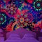 RLoncomix Blacklight Mandala Tapestry Colorful Boho Dot Tapestry Wall Hanging UV Reactive Floral Art Hippie Trippy Tapestries Posters Wall Hanging for Bedroom Aesthetic (51.2&quot; x 59.1&quot;)