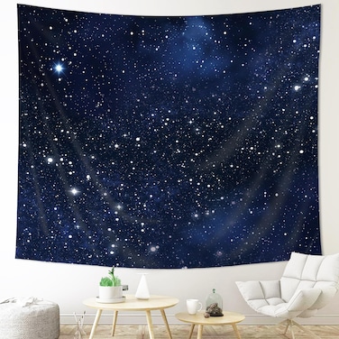 Imirell Night Sky Stars Tapestry Wall Hanging Dark Blue Cosmic Starry 78Wx59H Inch Fantasy Galaxy Universe Texture Artwork for Bedroom Living Room Dorm Decor Fabric