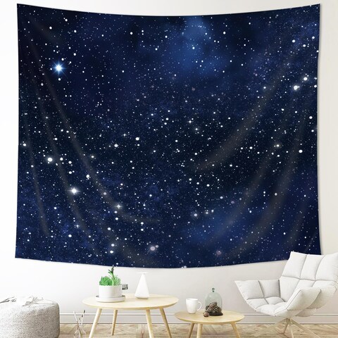 Imirell Night Sky Stars Tapestry Wall Hanging Dark Blue Cosmic Starry 78Wx59H Inch Fantasy Galaxy Universe Texture Artwork for Bedroom Living Room Dorm Decor Fabric
