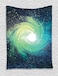 Ambesonne Galaxy Tapestry, Outer Space Theme Image Spiral Galaxy Stardust Astromony Cosmos Milky Way Stars Print, Wall Hanging for Bedroom Living Room Dorm Decor, 60" X 80", Teal Navy