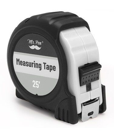 Mr. Pen- Tape Measure, 25-Foot, White, Steel Measuring Tape, Tape Measure with Fractions, Easy Read Tape Measure, Tape Measure 25 ft, Steel Tape Measure, Retractable Measuring Tape Retractable