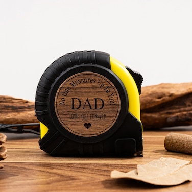 Personalized Tape Measure Fathers Day Gift for Dad, Engraved Tape Measure, Christmas Birthday Gift for Dad, No One Measures Up to You, Tool Gifts Woodworker Gifts Carpenter Gifts (Black-(Dad))