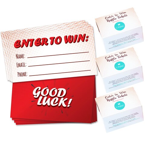 T MARIE 600 Raffle Tickets 3.5&acirc;&euro;x2&acirc;&euro; - Entry Form Cards for Contests, Raffles, Ballot Box, 50/50, Auctions and More - with Space for Name, Email, and Phone Number