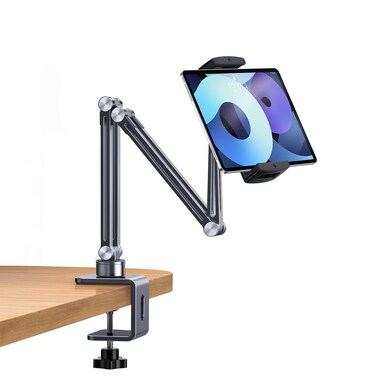 OATSBASF Phone and Tablet Holder Bed Gooseneck Mount, Aluminum Long Arm Foldable Lazy Stand, Universal 360 Degree Rotatable for iPhone, iPad, Tablet