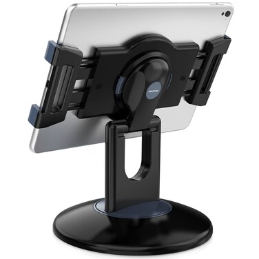 AboveTEK Retail Kiosk iPad Stand, 360&Acirc;&deg; Rotating Commercial POS Tablet Stand, Fits 6"-13" (Screens) iPad Mini Pro-Business Swivel Tablet Holder, for Store Office Reception Kitchen Desktop (Black)