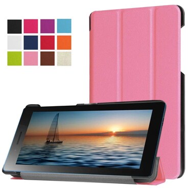 for Lenovo Tab 3 7.0 TB3-730F TB3-730M Tablet Cover, Ultra Slim Folio Stand Lightweight Leather Case for Lenovo Tab3 7 730F 730M 7" (NOT for Tab7 Essential TB-7304F and Other) (Pink)