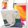BATYUE for iPad 9th/ 8th/ 7th Generation Case (iPad 10.2 inch Rugged Case 2021/2020/2019) with Screen Protector, Rotating Stand/Pencil Holder/Carrying Shoulder Strap (Colourful Green)