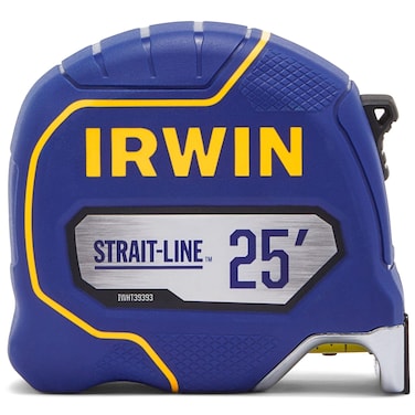 Irwin Tools IRWIN Strait-LINE Tape Measure, 25 ft, Includes Retraction Control, for All Your Measuring Needs (IWHT39393S)