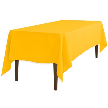 LinenTablecloth Rectangular Polyester Tablecloth, Gold, 60" x 126