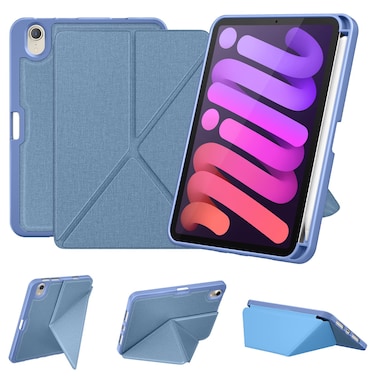 DTTO Case for iPad Mini 7 (A17 Pro) 2024 / iPad Mini 6 2021 8.3 inch with Pencil Holder, Multi-Angle Magnetic Standing Cover for iPad Mini 7th/6th Generation [Auto Wake/Sleep], Sky Blue