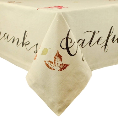 DII Rustic Autumn Leaves Kitchen Collection Thanksgiving &amp; Fall Table D&Atilde;&copy;cor, Tablecloth, 60x104