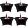 SSYAQRA 4 Pack 60 Black Spandex Tablecloth - 5FT 60 in Black Round Stretch Tablecloth Black Elastic Tablecloth Stretch Table Cover for Wedding Event and Parties