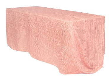 YOUR CHAIR COVERS - 90 x 156 inch Rectangular Crinkle Taffeta Tablecloth - Blush, Rectangle Table Linens for 8 ft Rectangular Tables, Wedding Crushed Table Cloth