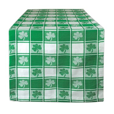 DII St. Patrick's Day Collection Tabletop, Tablecloth, 52x52, Shamrock Check