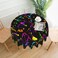 Rqzwdq Glow in Dark Splatter Neon Pattern Tablecloths Round Table Cloth Circular Table Cover 60 Inches Polyester Fabric Tabletop Holiday Decor for Dining Picnic Party
