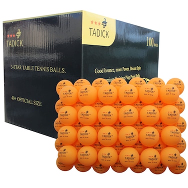 TADICK 100 Pack Orange 3-Star 40+ Quality Training Ping Pong Ball Premium Table Tennis Balls with Storage Box