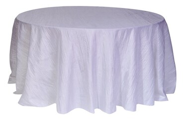 Your Chair Covers - 120 Inch Round Crinkle Taffeta Tablecloth - White, Crushed Shiny Dining Table Cloth for Wedding Party Birthday Baby Bridal Shower