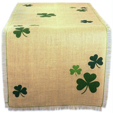 DII St. Patrick's Day Collection Tabletop, Table Runner, 14x74, Shamrock