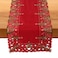SHANGRLA Red Christmas Tree Table Runner, Lace Embroidered, 72 Inches Long - Elegant Festive Xmas Table Centerpiece for Holiday Dining Decorations.