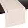Beige Table Runner, Hemstitch - Neutral Farmhouse Dining Table Runner, Christmas Table Runner for Coffee Table Decor, Winter Dining Room and Dresser Runner - Machine Washable (13 x 90 Inches Long)