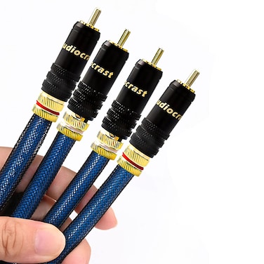 Viborg A10 RCA Cable, Stereo RCA Cord (4.9 feet) Dual 2 x RCA Male to 2 x RCA Male Audio Cable Shielded Digital &amp; Analogue,Suitable (Amplifiers, AV Receivers, Hi-End) (4.9FT/1.5M)