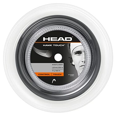 HEAD Unisex &acirc;&euro;&ldquo; Adult's Hawk Touch (200m Reel) Tennis String, Charcoal, 16