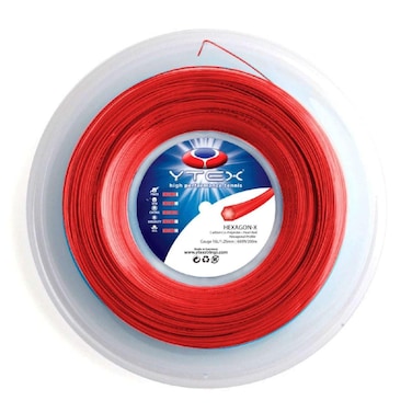 YTEX Hexagon-X Pearl Red Tennis Racquet String Reel (16L Gauge, 1.25mm)