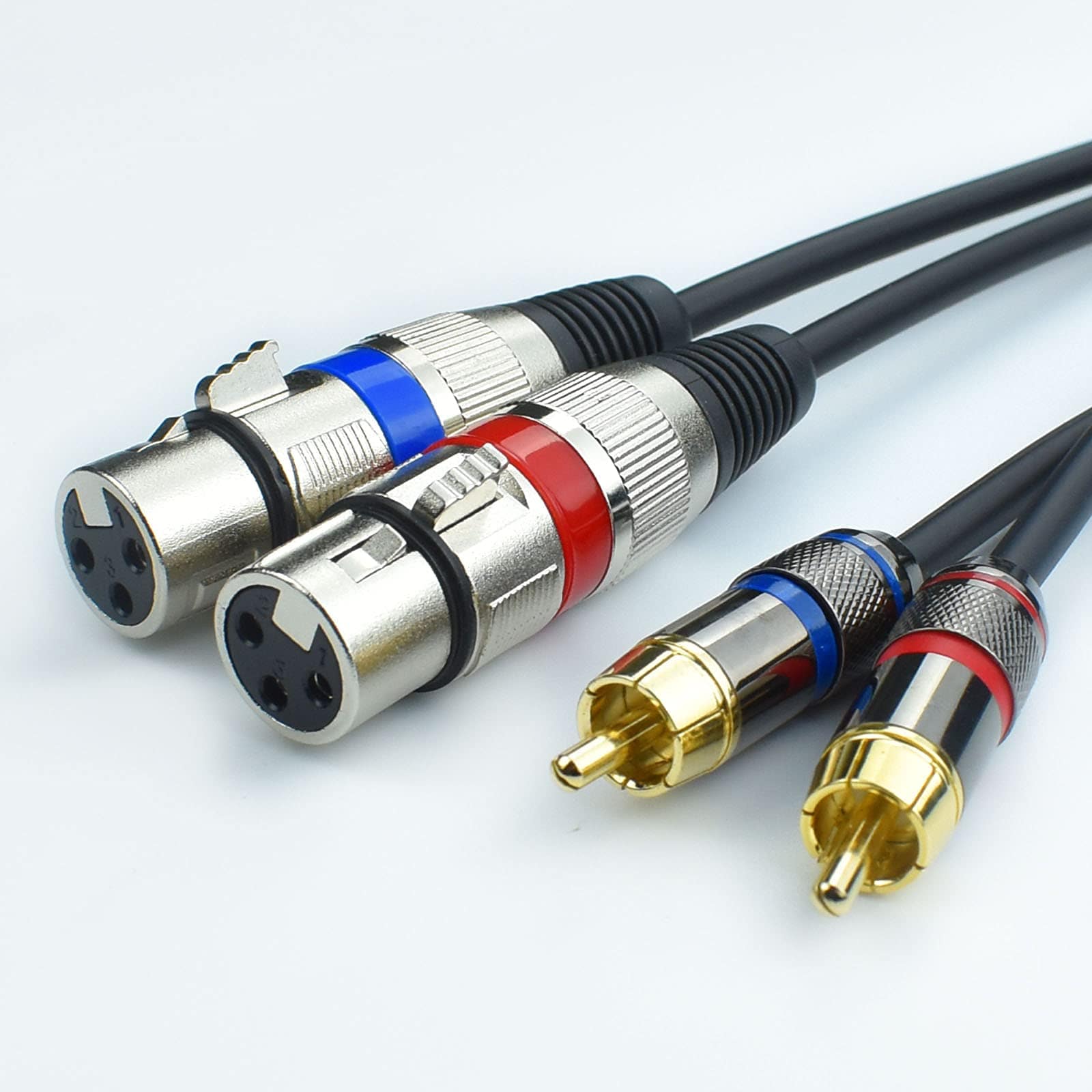 Mugteeve Mugteeve Dual Xlr Female To Dual Rca Male Phono Cable Adapter xlrtorca 5 FT